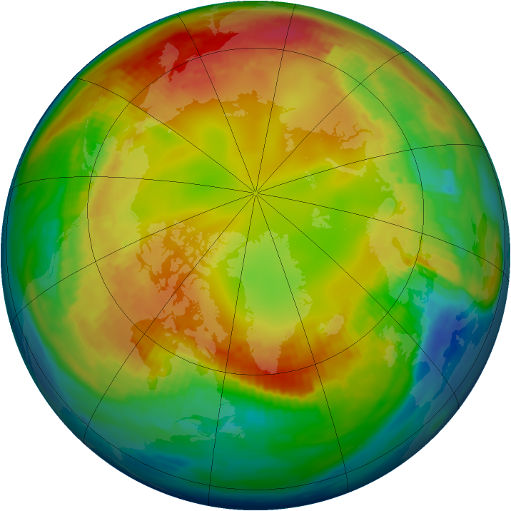 Arctic ozone map for 01 February 1988